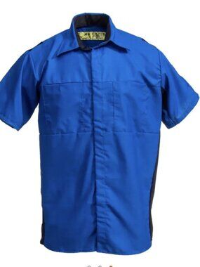 Red Kap Men's Industrial Work Shirt, Regular Fit, Short Sleeve, Royal Blue Large